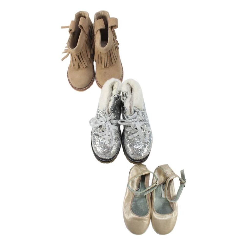 Elephantito Papoueli Vero Montone Girls Ballet Flats Boots Size 7 24 Lot 3
